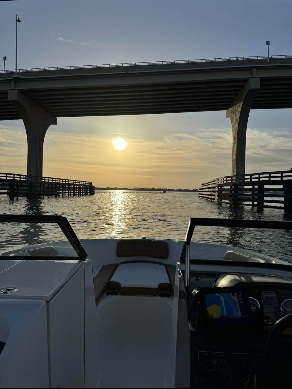 St. Pete Sun Cruise sails beneath a bridge during one of its flexible cruise slots.
